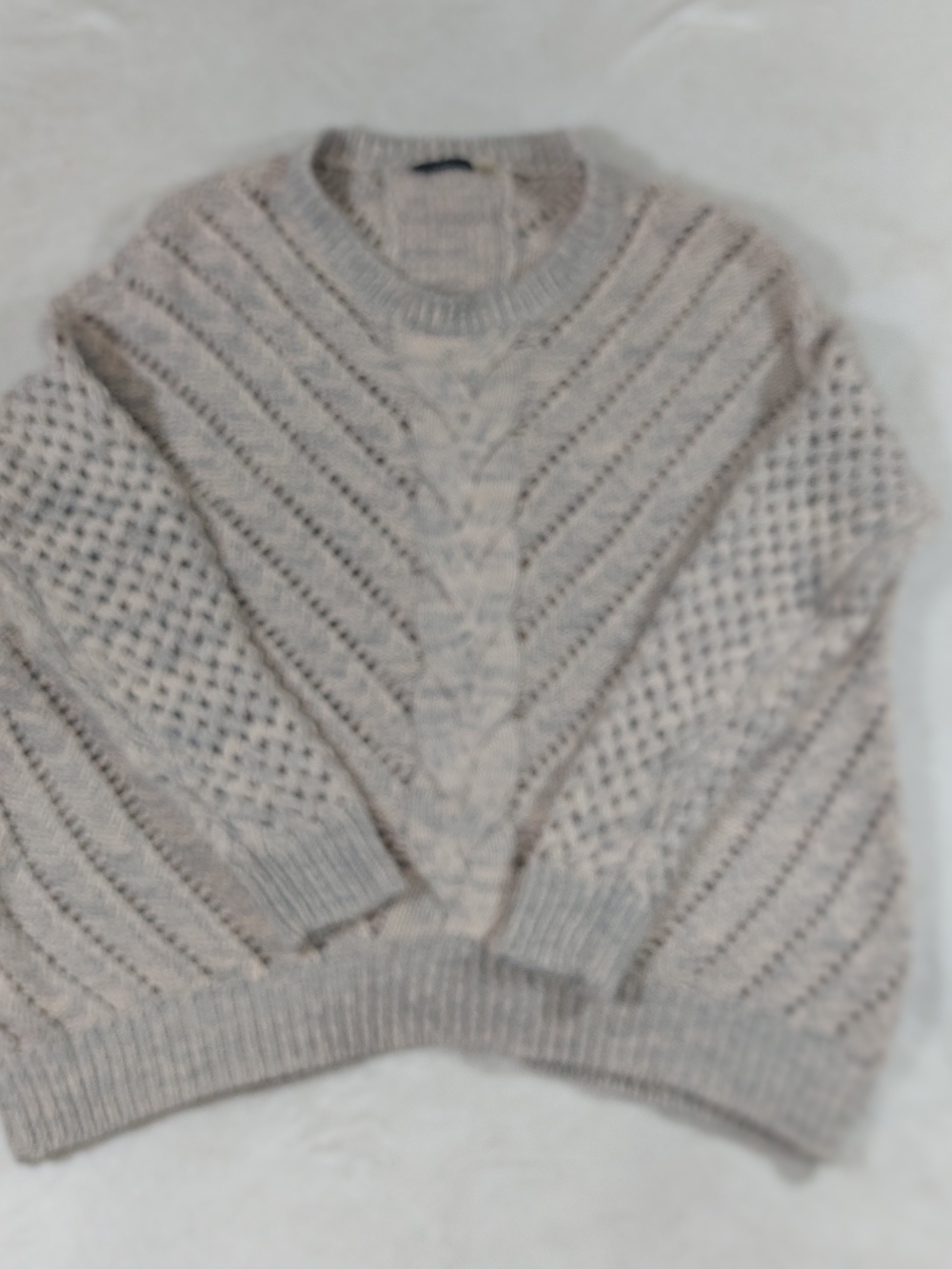 Cozy Cable Knit Crewneck Sweater - Cream